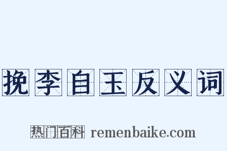 挽李自玉反义词是什么意思的图片